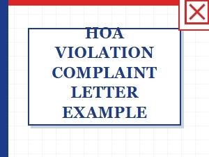 Hoa Violation Complaint Letter Example