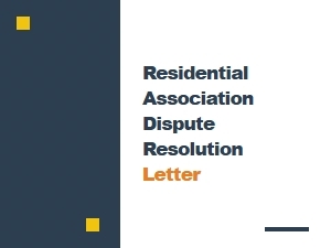 Residential Association Dispute Resolution Letter