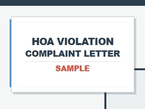 Hoa Violation Complaint Letter Sample