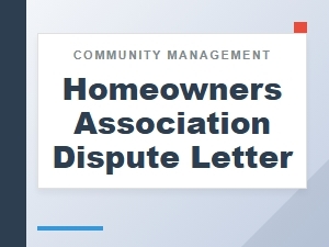 Homeowners Association Dispute Letter Examples