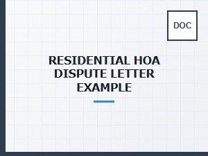Residential Hoa Dispute Letter Example