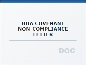 Hoa Covenant Non Compliance Letter Template