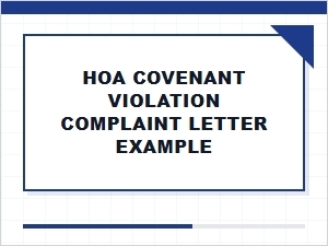 Hoa Covenant Violation Complaint Letter Example