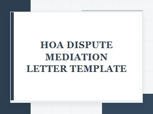 Hoa Dispute Mediation Letter Template