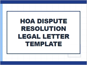 Hoa Dispute Resolution Legal Letter Template
