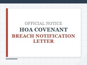 Hoa Covenant Breach Notification Letter Guide