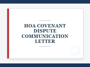 Hoa Covenant Dispute Communication Letter Template
