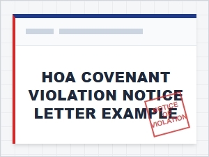 Hoa Covenant Violation Notice Letter Example