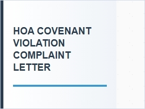 Hoa Covenant Violation Complaint Letter Template