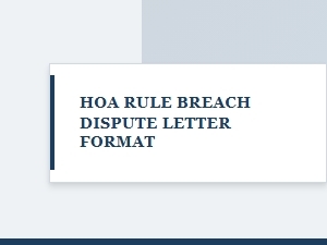 Hoa Rule Breach Dispute Letter Template