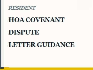 Resident Hoa Covenant Dispute Letter Guidance