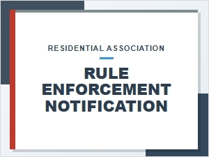 Residential Association Rule Enforcement Notice